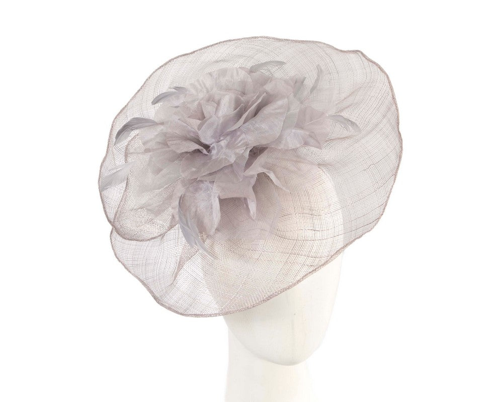 Large silver racing fascinator